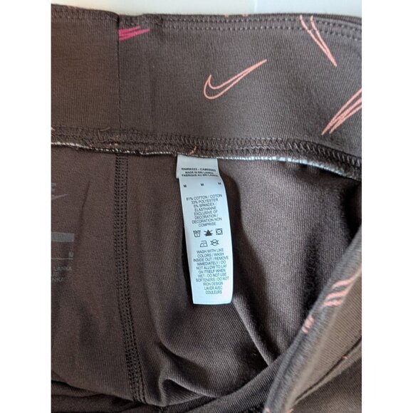 Nike Womens Brown Leggings Swoosh Print medium - Picture 5 of 5